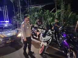 Masa Tenang Pemilu, Belasan Pengguna Knalpot Bising Diamankan Patroli Subuh Polsek Kutsel
