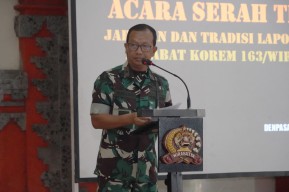 Danrem 163/Wira Satya Pimpin Sertijab Dandim 1616/Gianyar Dan Dandim 1617/Jembrana
