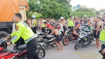 Penertiban Balap Liar di Waru, Satlantas Polresta Sidoarjo Sita Ratusan Motor