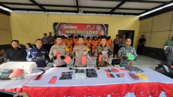 Ungkap Kasus Curas, Curat dan Curanmor Satreskrim Polresta Sidoarjo Tetapkan 18 Tersangka