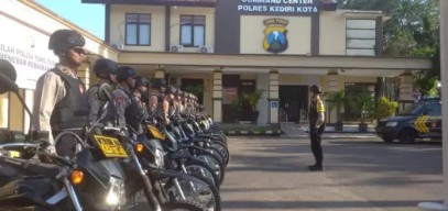 Samapta Polres Kediri Kota Ciptakan Rasa Aman Jelang Berbuka Puasa