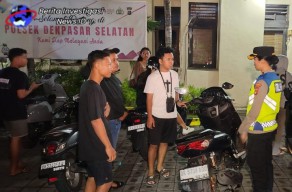 Polsek Densel Tindak Puluhan Motor Knalpot tidak Sesuai Spesifikasi