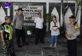 Sambut Lebaran Polsek Denbar Beri Pengamanan Malam Takbiran 