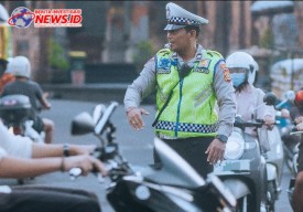 Satlantas Denpasar dan Gianyar Gelar Personil Antisipasi Macet Kawasan Wisata