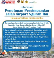Jelang Pelaksanaan WWF, Akses Simpang Radar Bandara Ngurah Rai Ditutup