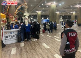 Pengamanan Ketat, Kedatangan Delegasi WWF Melalui Terminal International Dilakukan Satgas Pam Bandara