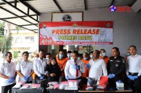 Polres Batu Berhasil Amankan 16 Tersangka Peredaran Gelap Narkoba