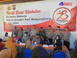 Sambut Hari Bhayangkara Ke-78, Polresta Sidoarjo Peduli Kesehatan Masyarakat