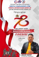Selaku Pimpinan Redaksi Media Online Beritainvestgasinews.id Umar Hayat Ucapkan Selamat Hari Bhayangkara 2024 ke-78