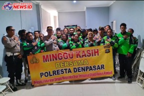 Serap Aspirasi Ojol Polsek Denbar Bersama PT Gojek Gelar Minggu Kasih