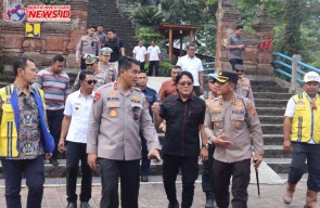 Kapolres Badung AKBP Teguh Dampingi Kapolda Bali Kunjungi Proyek Strategi Nasional Bendungan Sidan