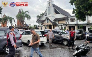 Pengamanan Ibadah Minggu oleh Polres Bandara Ngurah Rai 