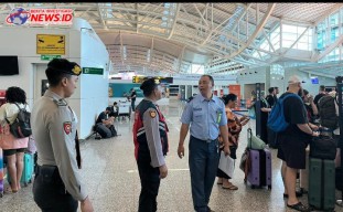 Polres Bandara Ngurah Rai Beri Pengamanan Penumpang Terminal International 
