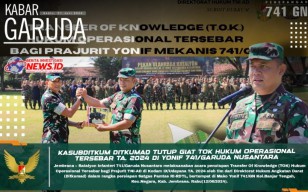 Kasubditkkum Ditkumad Tutup TOK Hukum Operasional Tersebar di Yonif 741 GN