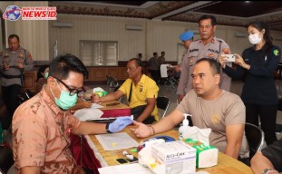 Sambut Hari Bhayangkara, Bakti Kesehatan Polresta Denpasar Gelar Donor Darah 