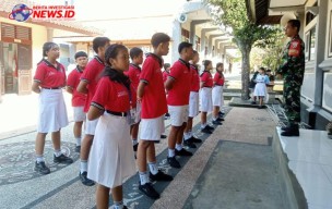 Tanamkan dan Pupuk Disiplin Sejak Dini, Babinsa Berikan Pelatihan PBB