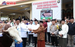 Kapolda Bali Serahkan Sapi Qurban Hari Raya Idul Adha 1445 H/2024 M