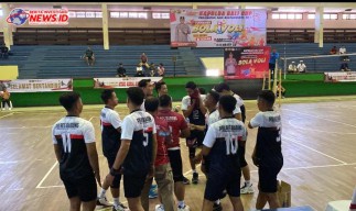 Tim Bola Voli Polres Badung Berhasil Atasi Perlawanan Polres Tabanan