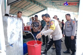 Hari Bhayangkara ke 78 Polres Blitar Kota Bangun Sumur Bor di Dua Kecamatan Atasi Kekeringan