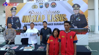 Satreskrim Polrestabes Surabaya Amankan Pasutri Sebagai Pelaku Curanmor