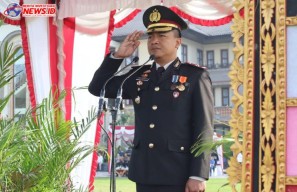 Wakapolres Badung Kompol Prama Pimpin Upacara Hari Bhayangkara ke 78 Tahun 2024 