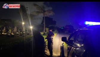 BLP Unit Samapta Polsek Kuta Utara Sambangi Kawasan Pantai Batu Belig