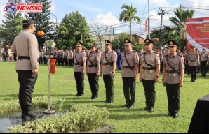 Polresta Denpasar Gelar Upacara Serah Terima Jabatan Tiga Kapolsek Jajaran