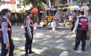 Polres Bandara Ngurah Rai Atensi Pengamanan Persembahyangan Hari Saraswati 