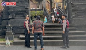 Personil Polres Badung Beri Rasa Aman Dua Kegiatan Keagamaan