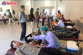 Hadiri Peringatan Hari Bakti ke 77 TNI AU, Polres Bandara Ikut Donor Darah 