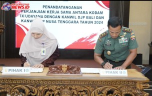 Pangdam Tandatangani PKS dengan Ditjen Pajak Bali Nusra