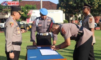 Kapolres Gianyar Pimpin Upacara Sertijab Pejabat Utama di Lingkungan Polres Gianyar