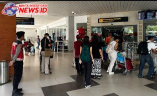 Polres Bandara Berikan Penumpang Nyaman di Terminal Keberangakat Domestik