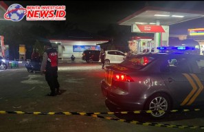Sambangi SPBU Kapal, Unit Patroli Polres Badung Sampaikan Pesan Kamtibmas 