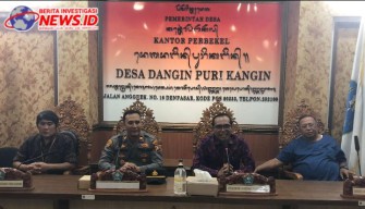 Jaga Kamtibmas Kondusif, Kapolsek Denut Sambangi Kantor Desa Dangin Puri Kangin