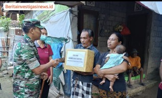 Wujud Peduli, Dandim Gianyar Serahkan Tali Asih kepada Anak Stunting