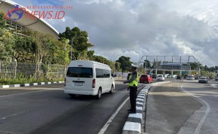 Satgas Pam Rute Ops Gapura Agung IV Amankan Jalur Bandara Ngurah Rai
