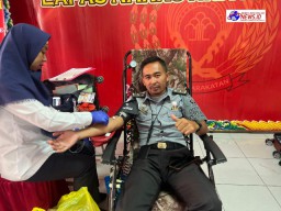 Semarak Pengayoman Ke-79 Tahun, Lapas Narkotika Kelas IIA Pamekasan Kanwil Kemenkumham Jatim Gelar Donor Darah