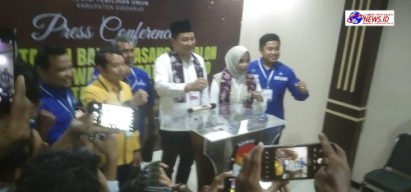 Diusung Oleh Tiga Partai Besar Pasangan Subandi-Mimik Mendaftarkan Diri ke KPU Sidoarjo