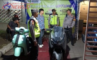 Sampaikan Imbauan Kamtibmas, Patroli Biru Sambangi Stand Dealer Yamaha