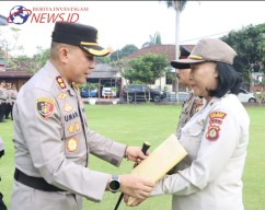 Kapolres Pimpin Upacara Pelepasan PNPP Polres Gianyar yang Memasuki Purna Bhakti 