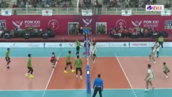 Tim Voli Putra Jatim Masuk Semifinal Usai Menang 3 – 0 Atas Tim Kaltim di PON XXI Sumut