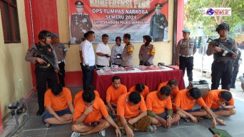 Polres Bangkalan Berhasil Amankan 10 Orang Tersangka Dalam Operasi Tumpas Narkoba Semeru 2024