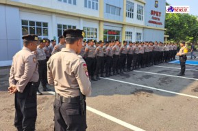 Polres Nganjuk Lakukan Cek Kesiapan Personel dan Perlengkapan Kompi Dalmas