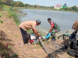 Pendampingan Pompanisasi, Babinsa Koramil 0817/07 Kebomas Kepada Petani Binaan