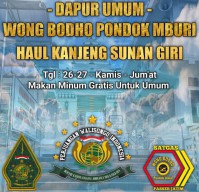 Haul Kanjeng Sunan Giri ke 519 Bersama Dapur Umum Wong Bodho Pondok Mburi