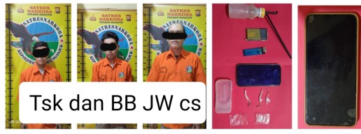 Satresnarkoba Polres Nganjuk Berhasil Tangkap Tiga Orang Terduga Kurir Sabu