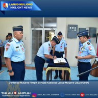 Danlanud Muljono Pimpin Sertijab Kadisops Lanud Muljono Secara Khidmat di Lobby Mako