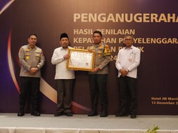 Polres Bangkalan Meraih Predikat Kualitas Pelayanan Publik Tertinggi Dari Ombudsman RI