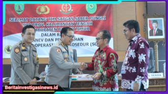Dipimpin Irwasda, Satgas Saber Pungli Provinsi Kalteng Gelar Koordinasi dan Penyerahan SOP ke UPP Bartim